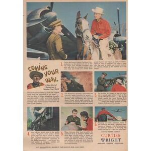 1945 Print Ad Curtiss Wright Aviation Power WWII Airplanes Engines Propellers